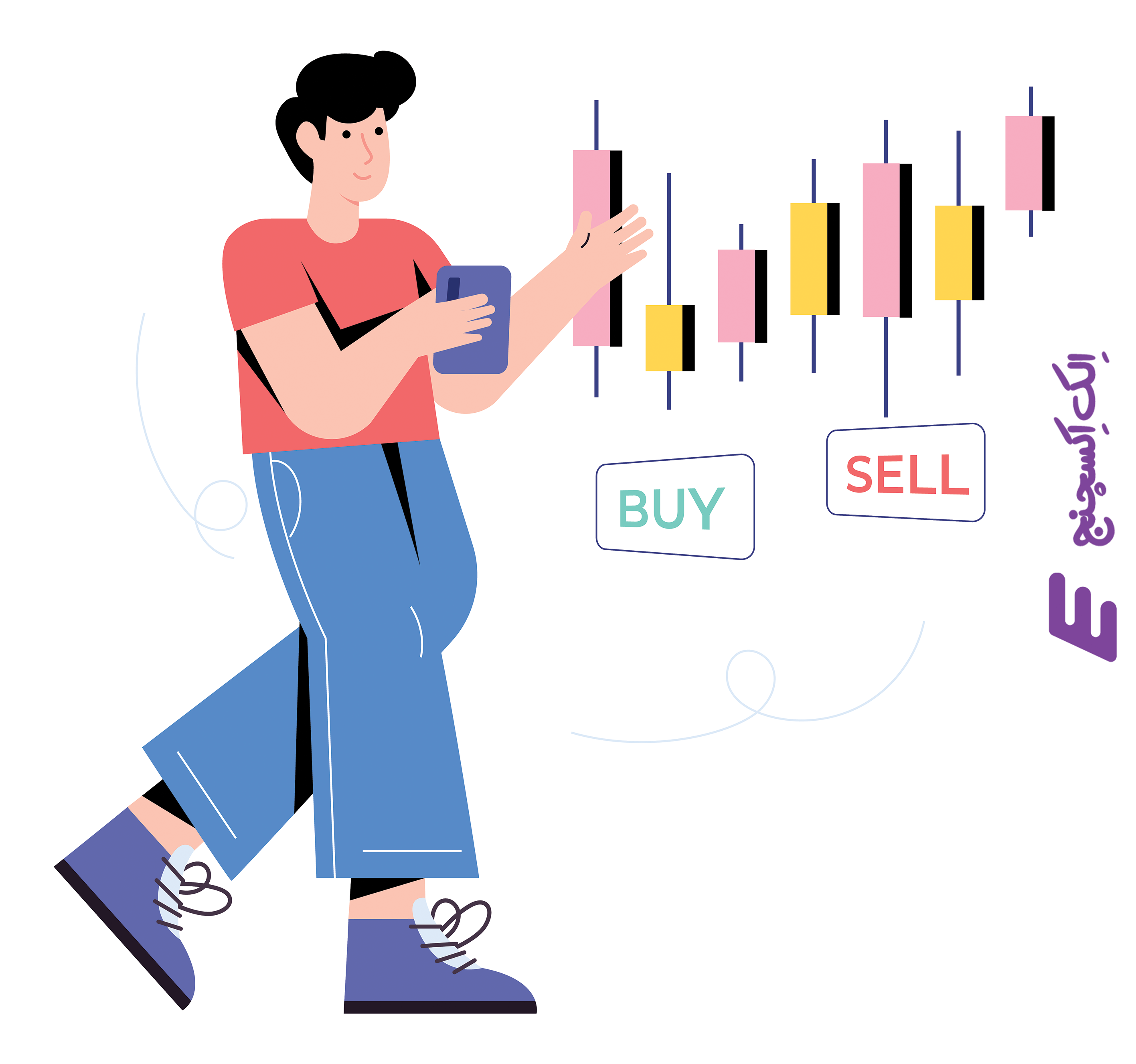 فردی در حال خرید فروش و تحلیل ارز دیجیتال با استفاده از روش پراپ تریدینگ